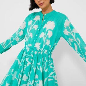 NWT - Juliet Dunn - Jade Long Sleeve Beach Dress in Majorelle Print - Size 1